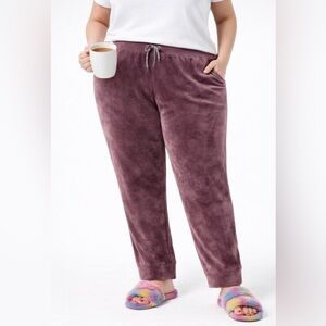 (1X) ELLOS Lounge Pants Size 1X Fig Velour So Soft